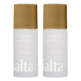 Saltair Serum Deodorant Golden Hour 2 Pack. 5% AHA Formula. Lactic Acid and Mandelic Acid Deodorant. Aluminum Free Odor Control for Women and Men. Travel Essentials, 2x 1.7oz Roll On