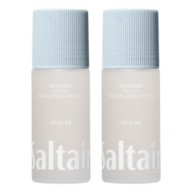 Saltair Serum Deodorant Seascape 2 Pack. 5% AHA Formula. Lactic Acid and Mandelic Acid Deodorant. Aluminum Free Odor Control for Women and Men. Travel Essentials, 2x 1.7oz Roll On