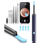 Ear Wax Removal Tool Camera - Ear Cleaner with Camera,1080P Otoscope, Ear Cleaning Tool with 4 Ear Spoon, Ear Camera for iPhone & Android Phones - Blue