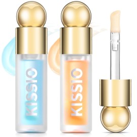 KISSIO Plumping Lip Gloss,Plumping,Moisturize and Elasticity,Lip Plumper and Lip Care for Day and Night Use,with Ginger,Peppermint and Jojoba Oil,Clear,10 ml