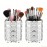 LUGUNU Makeup Brush Holder with Silver Crystal Bling - Elegant Vanity Organizer for Brushes, Pens & Pencils, Ideal for Bathroom or Office Countertop(2Pack)