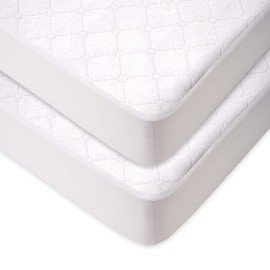 American Baby Company 2 Pack Waterproof Fitted Mini Crib Mattress Protector 38 x 24 - Quilted, Noiseless, Ultra-Soft & Breathable Pack n Play and Mini Crib Mattress Cover