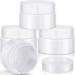 Patelai 4 Pieces Round Wide-mouth Leak Proof Plastic Container Jars with Lids for Travel Storage Makeup Beauty Products Face Creams Oils Salves Ointments DIY Making(1 Ounce,Pure White)