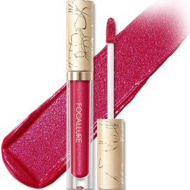 FOCALLURE Metallic Liquid Lipstick,Non Stick Cup Lip Gloss,High Impact Lip Color with Transfer-proof Wear,Long Lasting & Waterproof Lipstick Makeup for Women,RD05 CHERRY BERRY