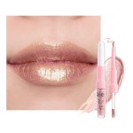 evpct Champagne Gold Metallic Glitter Lip Liner and Lipstick Combo Lip Gloss Stain Set Makeup for Women Long Lasting Waterproof 24, Blonde Frosted Metallic Shimmer Glossy iridescent Liquid Lipstick 05