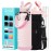 Pink 40 oz Insulated Water Bottle - with Straw Spout Lids, Triple Wall Stainless Steel Water Bottles Cold 48H Hot 24H, Wide Mouth Hydro Bottle Metal Flask with Handle, Strap Carrier Bag for Women