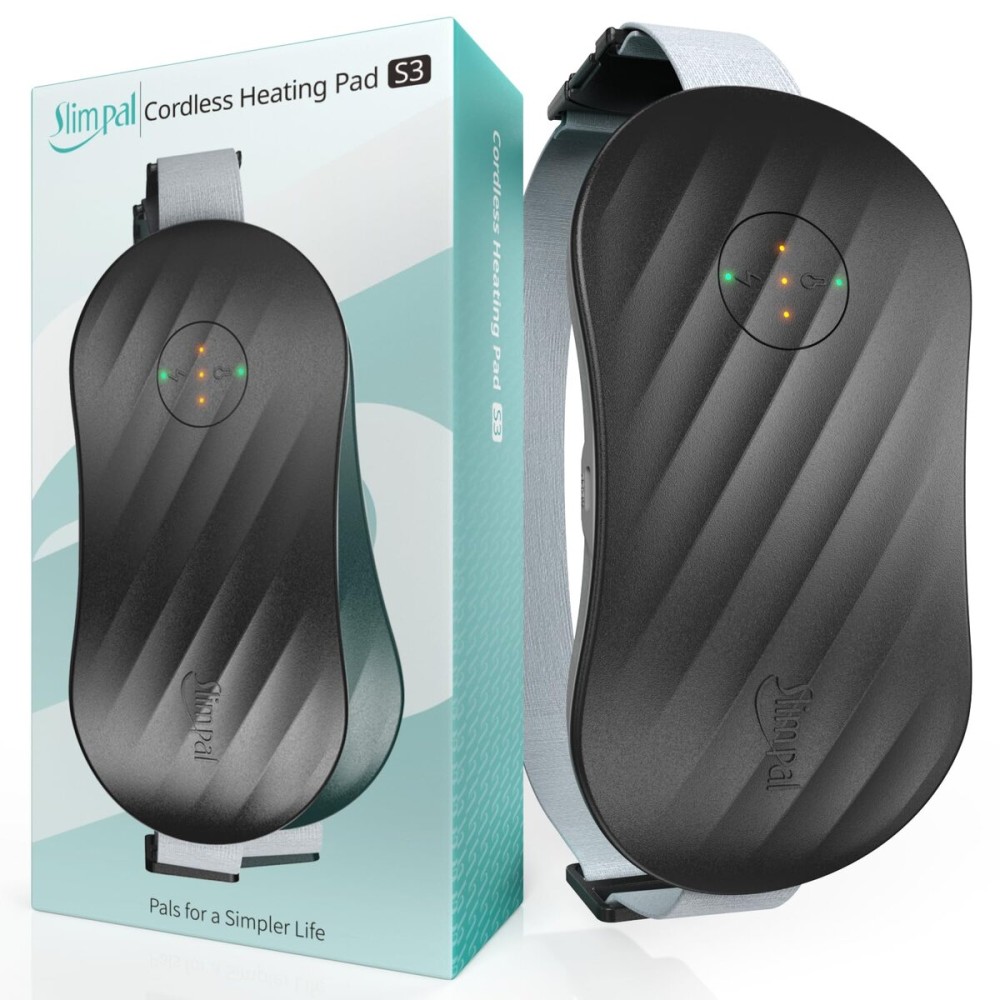 Slimpal Portable Heating Pad for Cramps, AI Smart Chip Long Safe Heat, Menstrual Electric Heat Belt for Period Pain Relief, Wearable Rechargeable Heated Pad Gifts for Women Girl Her Girlfriend Pink S3