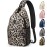 Pritent Crossbody Bags for Women Men Trendy Sling Bag Bakpack Casual Chest Bag with Convertible Shoulder Strap Travel Cross Body Bag for Hiking Traveling Outdoors(Large, Leopard)