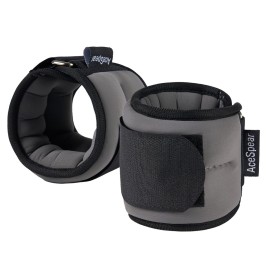 AceSpear Ankle Weights Sets for Men Women Kids 1lb 2lb 3lb 4lb 5lb Leg Weights Arm Wrist Weights Gym for Foot Exercise Training Workout Walking Jogging Yoga (Gray, 1 lb x 2)