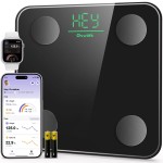 Ovutek Smart Scale for Body Weight, Digital Bathroom Scale BMI Weighing Body Fat Scale, Accurate Body Composition Scale Monitor for People\'s Health with Smartphone App, Compact Size, 400lb (Black)