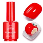 Beetles Red Gel Nail Polish - 15ml Classic Bright Red Soak Off UV LED Gel Polish Same Color Bottle for Salon DIY Manicure Gift for Women