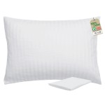 ZPECC Toddler Pillow with Pillowcase 2 Pack - 13x18 Organic Cotton Hypoallergenic Kids Pillow, Baby Essentials for Travel Crib Daycare Stroller (Intended for Age 2 and up) White Stripe