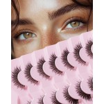 Frihappy Cat Eye Lashes Natural Mink Eyelashes Wispy Natural Look HA-50