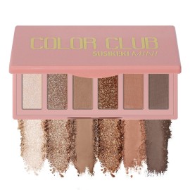 SUSIKEKI 6 Colors Mini Eyeshadow Makeup Palette Caramel & Bronzed Neutral Tone Eye Shadow Matte & Shimmer Nude Make Up Pallet with Mirror Blendable Highly Pigmented Travel Size Gift Kit 05