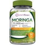 Doctor\'s Recipes Moringa 11,000 mg Strength, Complete Green Superfood, Natural Antioxidant Support, Non-GMO, 60 Vegan Caps, No Caffeine Soy Gluten