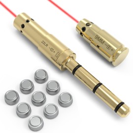 StrongTools Laser Boresighter 22LR, 9MM Laser BoreSight Tool, Red Dot Boresighting Kit for Hunting with AG3 Batteries