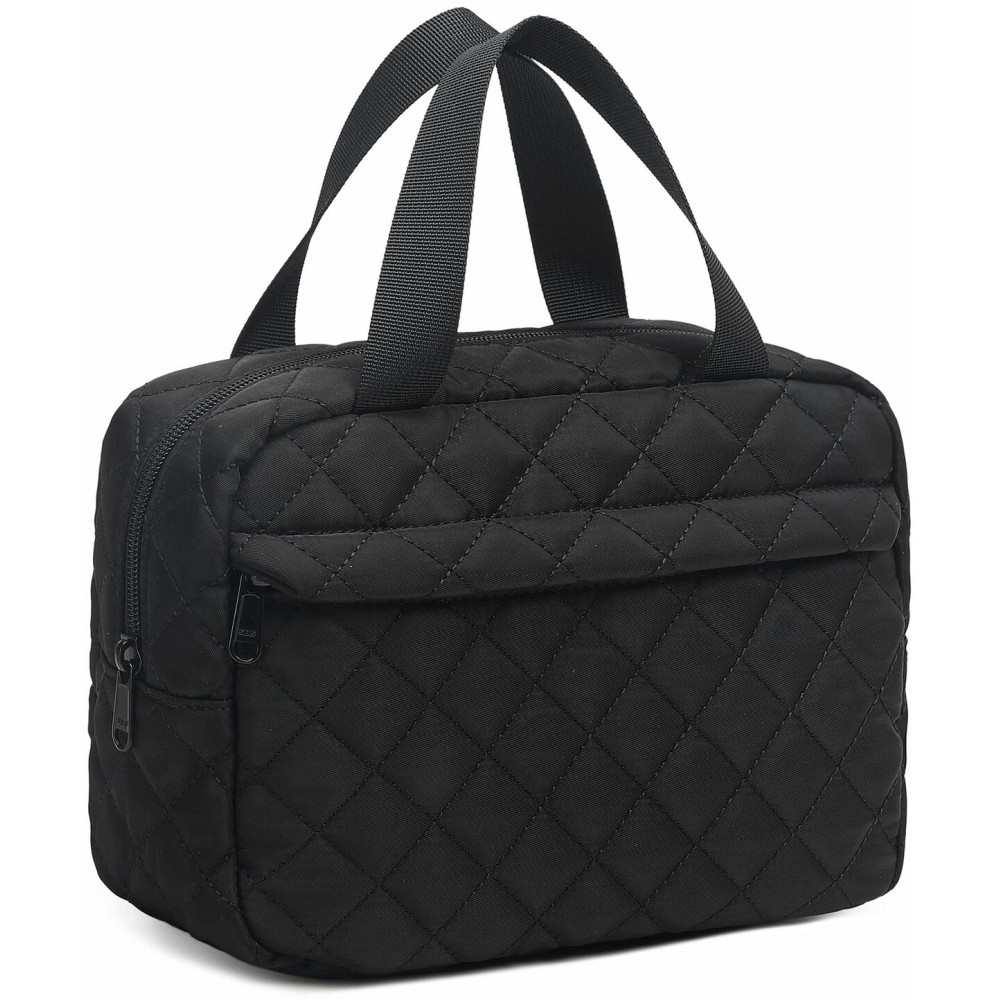 Makeup Bag for Women Cosmetic Bag Large Make Up Organizer Travel Toiletry Bags Waterproof Zipper Tote Pouch Purse for Girls (Z-Quilted Black)