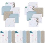 Viviland Baby Washcloths 24 Pack, Super Soft & Absorbent Bath Towel for Newborn and Infants, Kids Body Wash Cloth Face Cloth, Baby Towels Care for Baby\'s Sensitive Skin