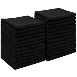 AIDEA Microfiber Cleaning Cloth Black 24PK, Microfiber Towels for Cars, Premium Car Cloths, Dusting Cloth Lint Free Cleaning Rags for SUVs, House, Kitchen, Window, Workshops,11.511.5
