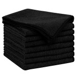 AIDEA Microfiber Cleaning Cloth Black 8PK, Microfiber Towels for Cars, Premium Car Cloths, Dusting Cloth Lint Free Cleaning Rags for SUVs, House, Kitchen, Window, Workshops,11.511.5