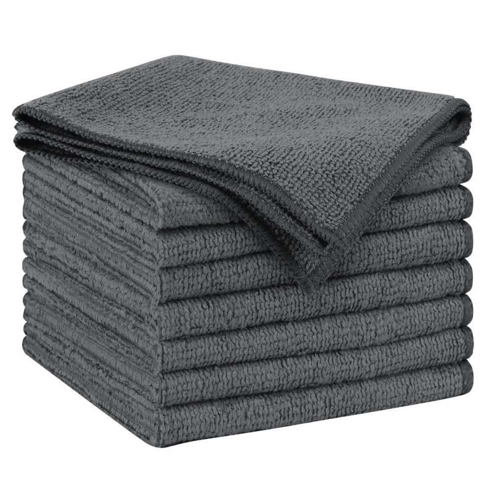 AIDEA Microfiber Cleaning Cloth Grey 8PK, Microfiber Towels for Cars, Premium Car Cloths, Dusting Cloth Lint Free Cleaning Rags for SUVs, House, Kitchen, Window, Workshops,11.511.5