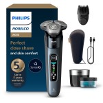 Philips Norelco Shaver i9000, Wet & Dry Electric Shaver, Taubenblau, SenseIQ Technology, Triple Lift & Cut System, 360 Rotating Dual SteelPrecision Precision Blades, Beard Styler, Model X9001/91