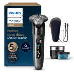 Philips Norelco Shaver i9000, Wet & Dry Electric Shaver, Dark Slate, SenseIQ Technology, Triple Lift & Cut System, 360 Rotating Dual SteelPrecision Precision Blades, Quick Clean Pod, X9002/82