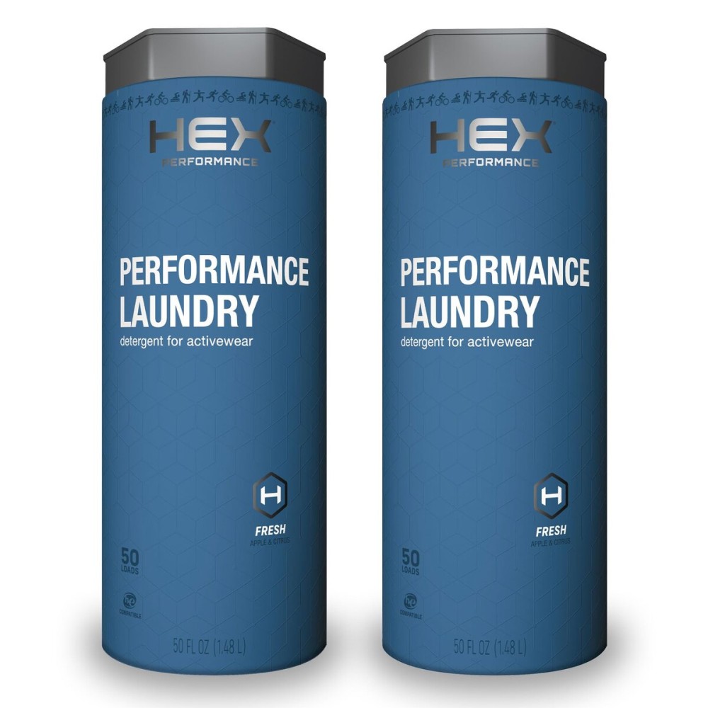 HEX Performance Laundry Detergent, Fresh & Clean, 100 Loads (Pack of 2) - Designed for Activewear, Eco-Friendly, Concentrated Formula