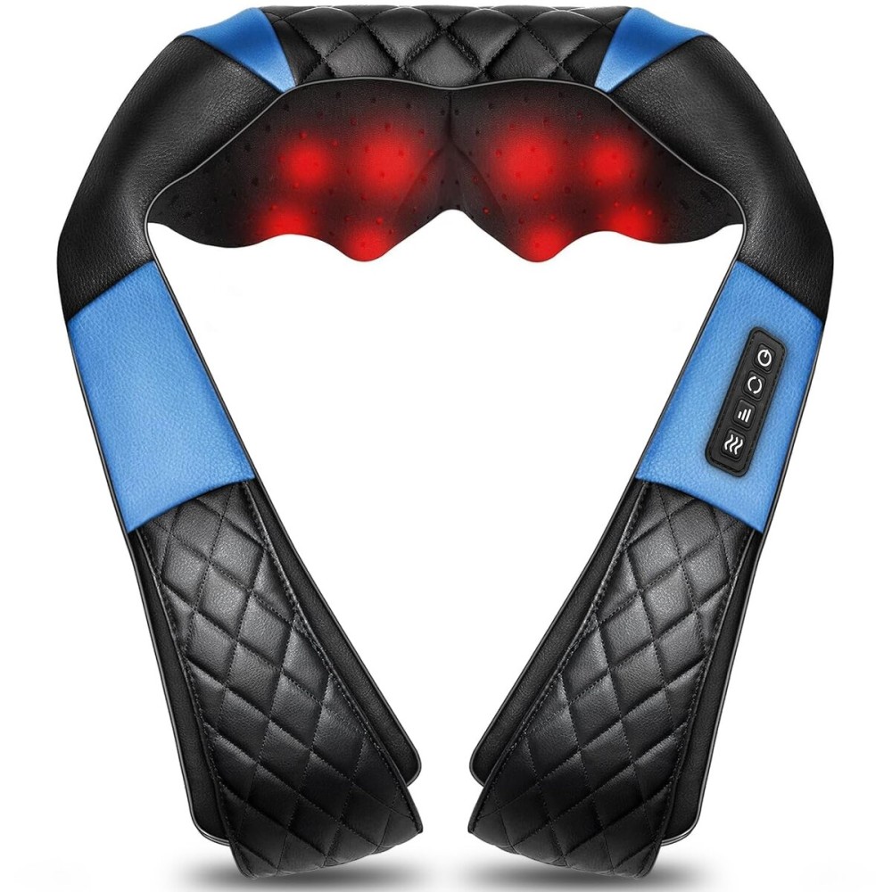 Shiatsu Neck and Back Massager with Heat, Electric Deep Tissue 4D Kneading Massage Pillow for Shoulder, Leg, Body Muscle Pain Relief, Home, Office, and Car Use - Best Gifts for Women Men Mom Dad