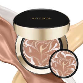 AGE20\'S Signature Essence Pact SPF 50+ | Pack of 2 | 27C HONEY | Cream Foundation, Dewy Finish, Natural Coverage | Korean Cushion Foundation