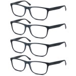 OLOMEE Matte Black Reading Glasses Men Large Oversized Wide Readers +1.00 Lightweight Magnifying Cheaters Big Head/Large Face