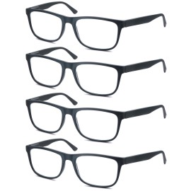 OLOMEE Matte Black Reading Glasses Men Large Oversized Wide Readers +1.25 Lightweight Magnifying Cheaters Big Head/Large Face