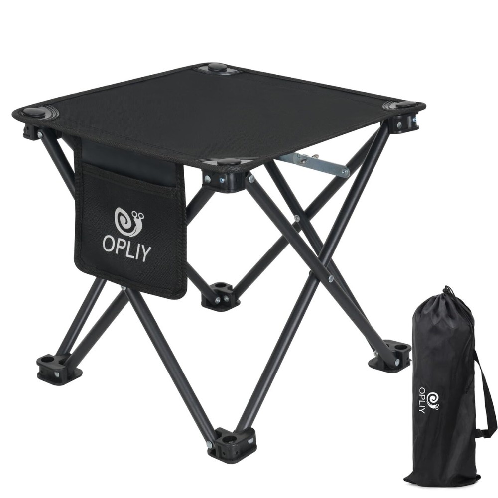 Opliy Camping Stool Upgrade Foot Stool for Camping Fishing Hiking Gardening and Beach, Camping Seat with Carry Bag (Black)