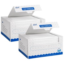 HOMEXCEL Face Towels 100 Count (2 Box), Disposable Makeup Remover Wipes, Super Soft Biodegradable Dry Facial Hand Clean Facial Towels Wash Cloth