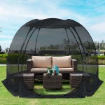 Alvantor Pop Up House Tent, Outdoor Screen Room, Canopy Tent with UV Resistant, Easy Up Foldable Screen House for Camping Garden, Black, 10 x10 FT