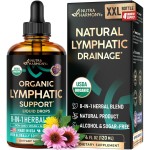USDA Organic Lymphatic Drainage Supplement - Echinacea | Elderberry | Dandelion | Rosehip | Cleavers | Calendula | Burdock - Made in USA - Lymph System Drops - Immune Support, Cleanse & Detox, 4 fl oz