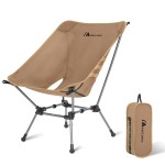 MOON LENCE Portable Camping Chair Plus, Upgraded Comfort & Size, Compact and Lightweight Still, Folding Chair for Backpacking & Hiking, 330Lbs Capacity (Khaki)