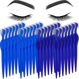 Mudder 28 Pcs Eyebrow Razor Knife Shaver Trimmer Shaver Multipurpose Exfoliating Tool Facial Hair Removal for Women Valentine Gift Giving(Blue,Royal Blue)