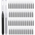 Patelai 100 Pieces Braces Brush for Cleaner Interdental Brush Toothpick Dental Tooth Flossing Head Oral Dental Hygiene Flosser Toothpick Cleaners Tooth Cleaning Tool (Black, Grey,Suitable Size)