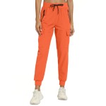Rrosseyz Womens Cargo Pants with Pockets-Lightweight Quick Dry Water Resistant Hiking Pants for Travel Casual Athletic and Outdoor(Orange,S)