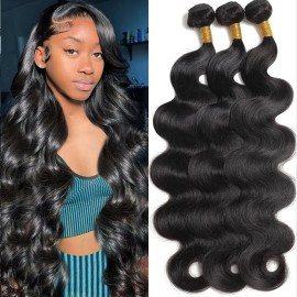 Katspon 12A Human Hair Bundles Body Wave 100% Unprocessed Brazilian Virgin Hair 3 Bundles Human Hair Extensions Quick Weave Human Hair (30 30 30 Inch)