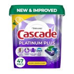 Cascade Platinum Plus Dishwasher Pods, Dishwasher Detergent, Dish Detergent Soap, Lemon, 47 Count