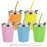 Vermida Kids Cups with Straws and Lids, 5 Pack 12oz Spill Proof Toddlers Straws Tumbler with Lids, Stainless Steel Kids Cups with Lids for School, Outdoor, Multicolor