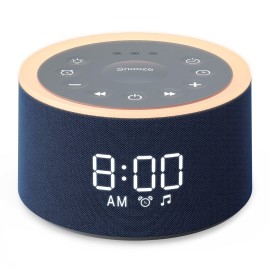 Dreamegg D1+ Sound Machine & Alarm Clock - Sound Machine for Sleep, White Noise Machine with 29 Soothing Sounds, Night Light, 0-100% Dimmable, White Noise Alarm Clock for Bedrooms Adults Baby, Blue
