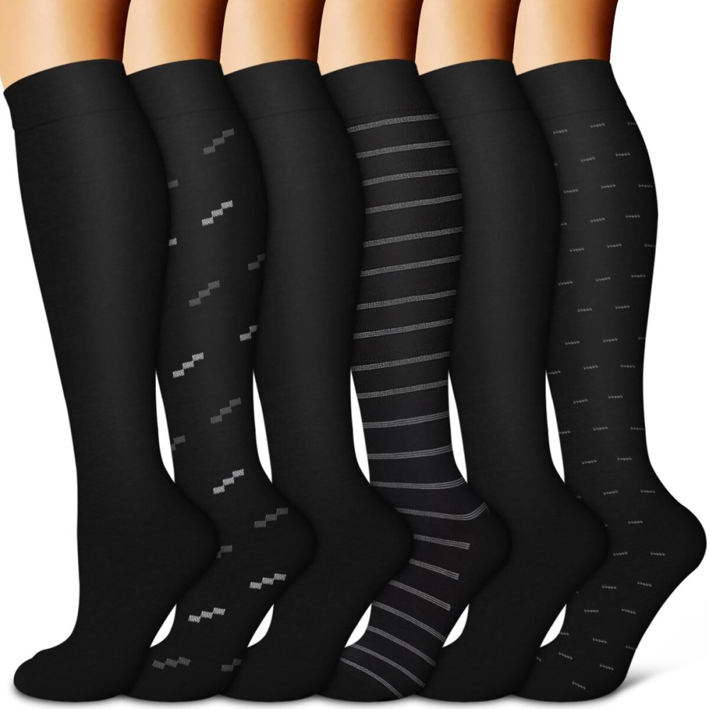 Copper Compression Socks for Women & Men (6 pairs) - Best Support for Nurses, Running, Hiking, Recovery