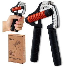 GD IRON GRIP Grip Strength Trainer Adjustable Hand Gripper Strengthener Hand Grip Exerciser Wrist Strengtheners Silent & Durable - Forearm, Finger & Hand Strength Training for Athletes, Climbers & Rehabilitation (4. IG 12LV SILICONE GRIP (26~181lbs))