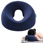 xiaomubiao Face Down Pillows for Massage Table, Massage Headrest for Bed, Face Pillow for Stomach Sleeping, BBL Pillow After Surgery Post Eye Surgery & Vitrectomy Recovery, Removable Cover Navy Blue