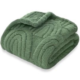 HOMRITAR Baby Blanket for Boys Super Soft Fluffy Fleece Rainbow Blankets Warmer Comfy Reversible Shaggy Cozy for Toddler Baby Nursery Stroller Crib Shower Gifts, Olive, 30 x 40 Inches