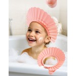 FUSACONY Kids Shower Cap, Baby Hair Washing Shield, Bath Visor for Toddlers, Bathing Head Face Eye Ear Protector, Air Cushioned Shampoo Caps with 20-Size Adjustment for 6Month+ to Adult (Pink)