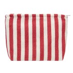 PAZIMIIK Makeup Bag Large Cotton Zipper Pouch for Purse Travel Canvas Make Up Organizer for Women Cosmetic,Stripe Red